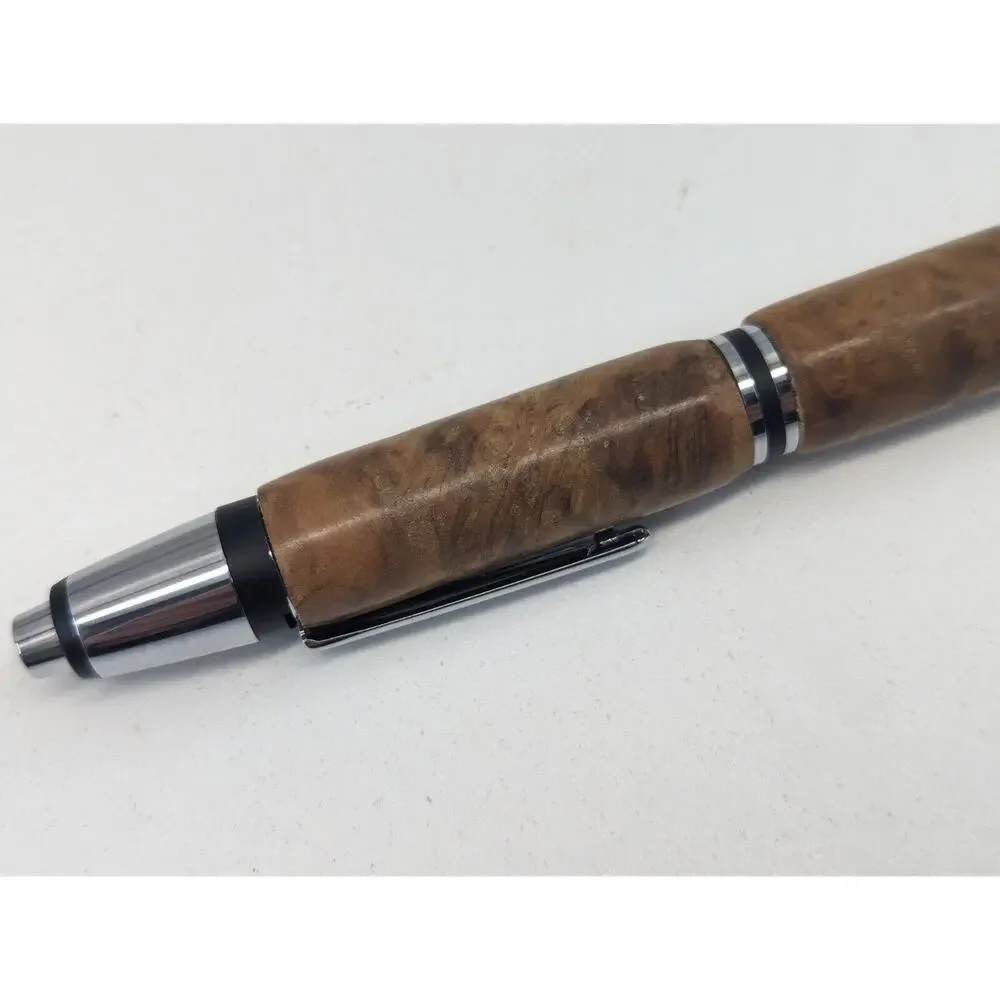 Hand Turned Pen Light‎ - Chrome Finish Teal Marble Acrylic Body